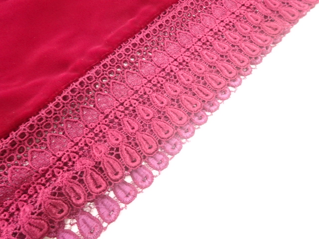  ビロードレース花模様ショール